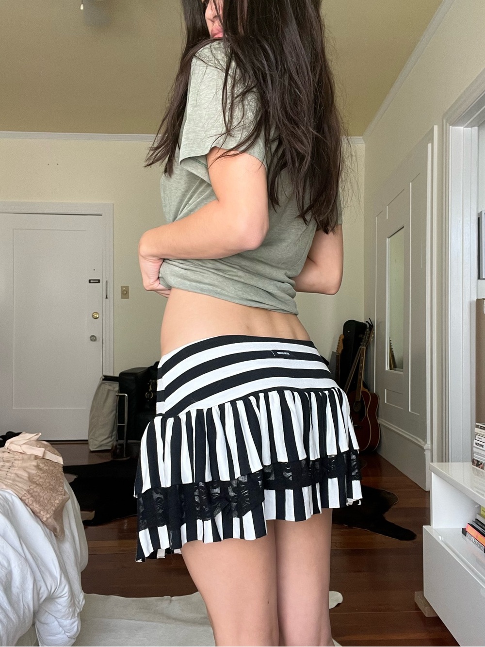Denny Rose striped mini skirt